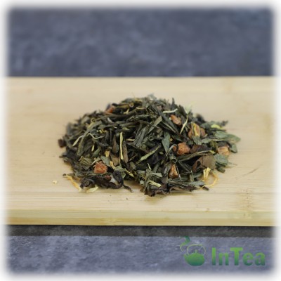 Зеленый ароматизированный чай Райский Фрукт
